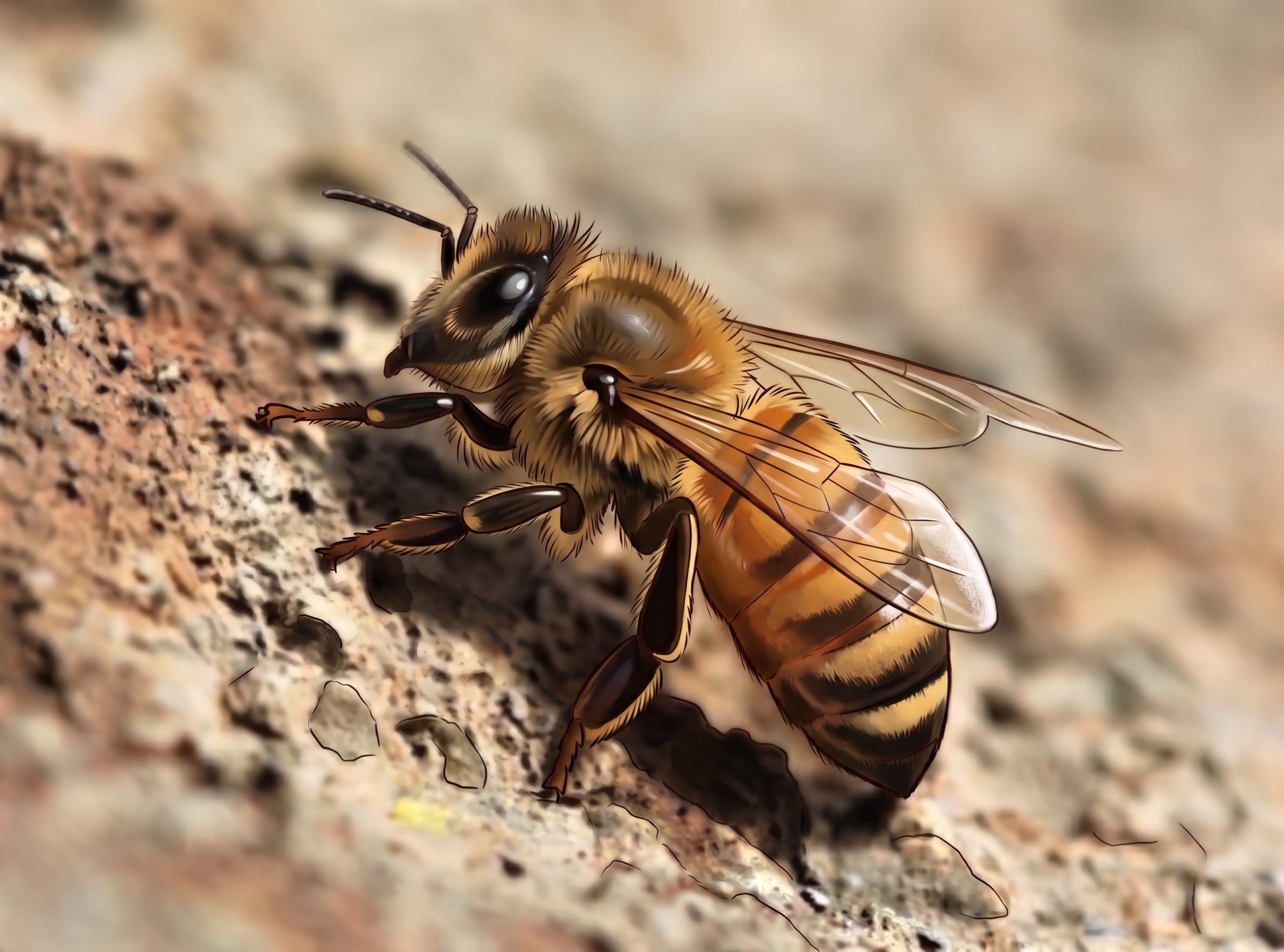 A honey bee (apis mellifera)